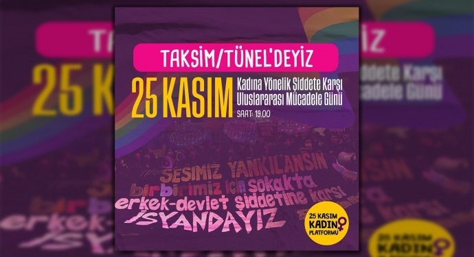 Kadınlar 25 Kasım’da Taksim Tünel’de olacak