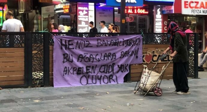 Kocaeli’de doğa talanına pankartlı protesto